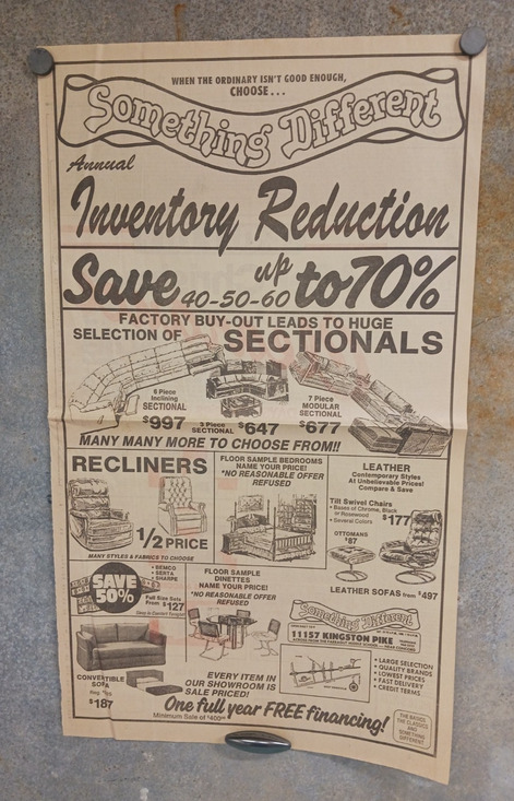 Vtg 1980s Something Different Furniture Sale Circuit City Print Ad TV VCR Sony